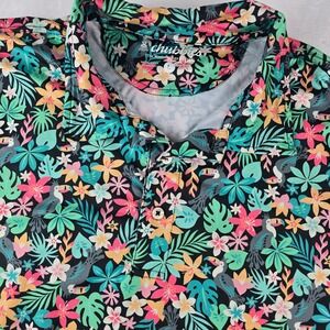 Chubbies The Bloomerang performance  Polo Shirt Floral Toucan‎ Print Mens L